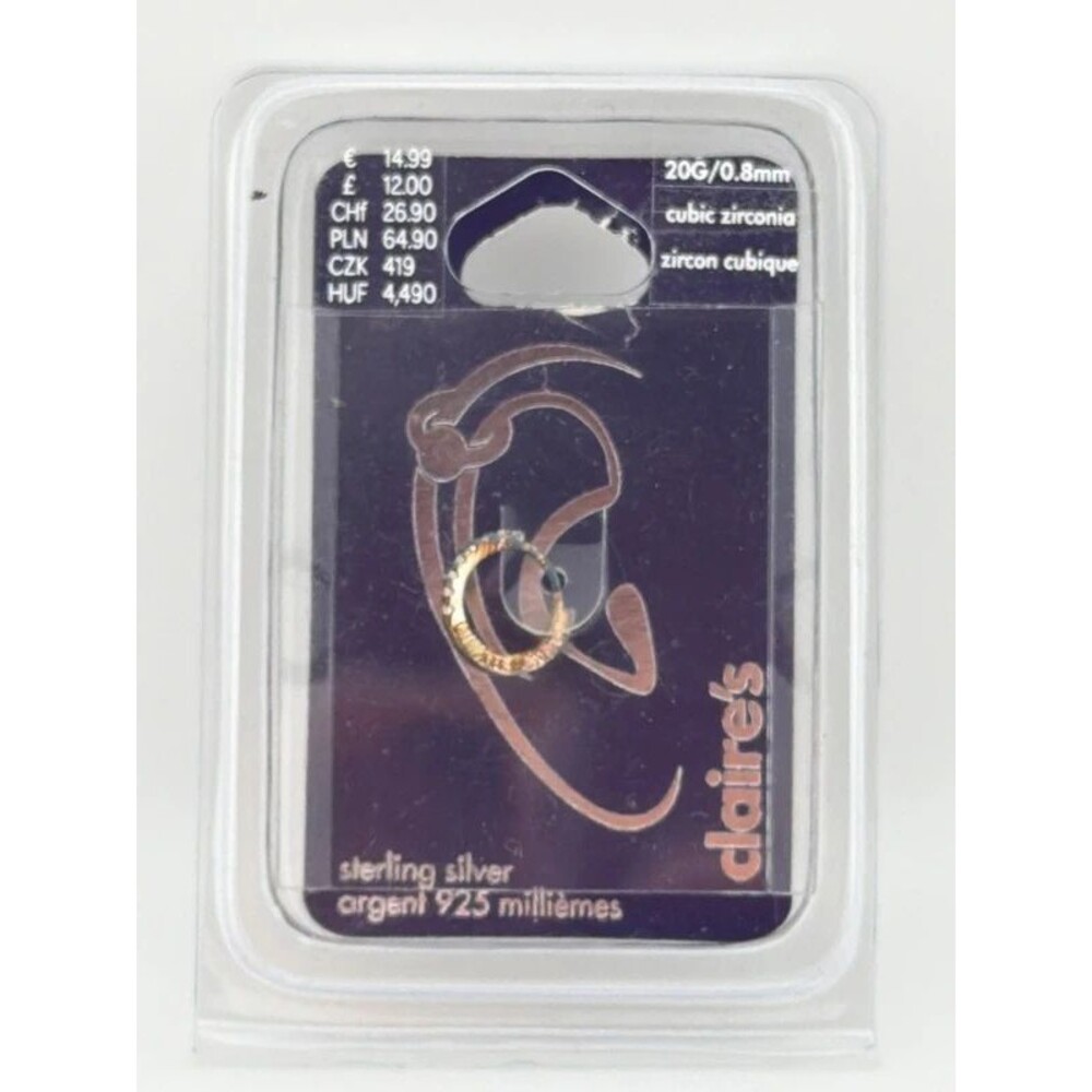 Claire’s Sterling Silver Ear Hoop w/8 cz stones